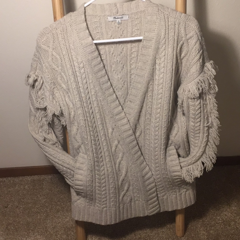 Madewell light tan cardigan